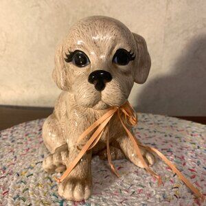 Adorable Playful Ceramic Labrador Puppy Statue Vintage Large 8”